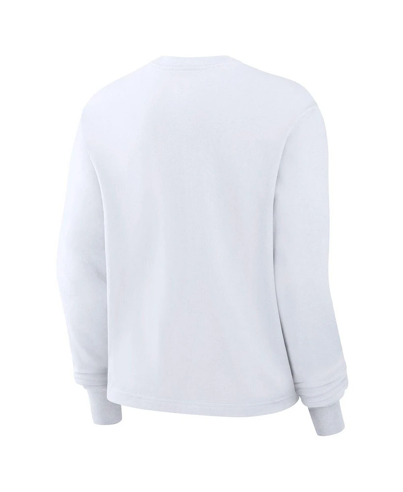 Nike Women's White Las Vegas Raiders Long Sleeve Boxy T-Shirt