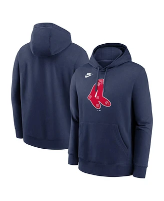 Nike Men's Navy Boston Red Sox Cooperstown Collection Logo Club Pullover Hoodie