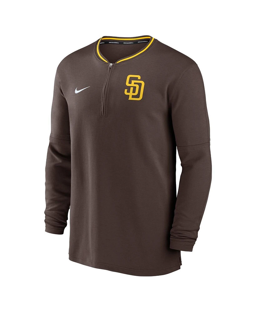 Nike Men's Brown San Diego Padres Authentic Collection Performance Half-Zip Top