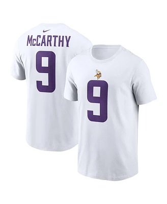 Nike Men's J.j. McCarthy White Minnesota Vikings Player Name Number T-Shirt
