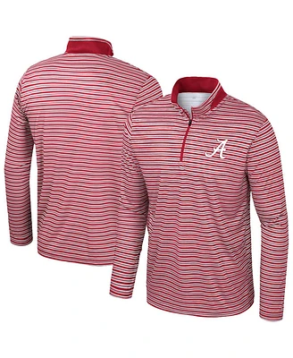 Colosseum Men's Crimson Alabama Tide Striped Quarter-Zip Top