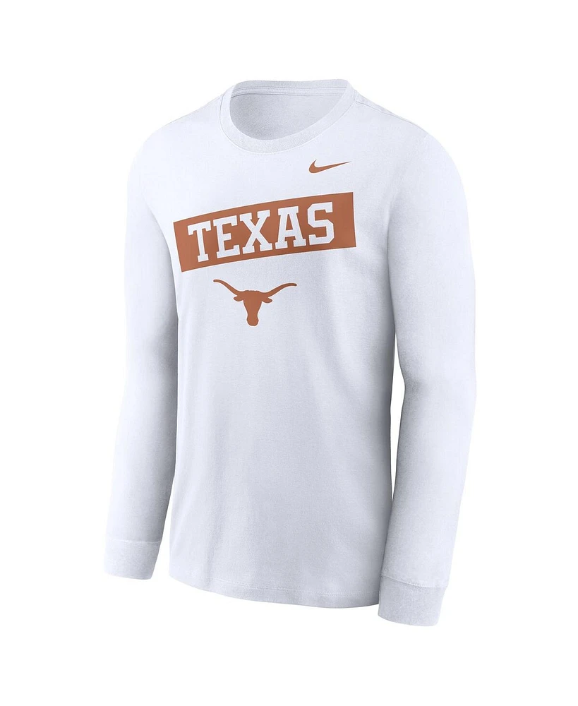 Nike Men's White Texas Longhorns Two-Hit Classic Location Long Sleeve T-Shirt
