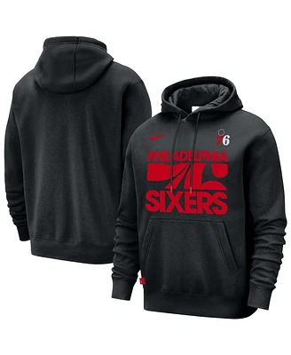 Nike Men's Black Philadelphia 76ers Courtside Club Pullover Hoodie