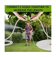 Garden Hose Stainless Steel Heavy Duty Water Hose No-Kink Rust Proof for Yard Outdoor 75ft