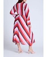 Eloquii Women's Twist Bodice Stripe Midi Dress