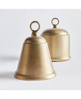6.4" La Taverna Decorative Cast Aluminum Tabletop Centerpiece Bells Set of 2