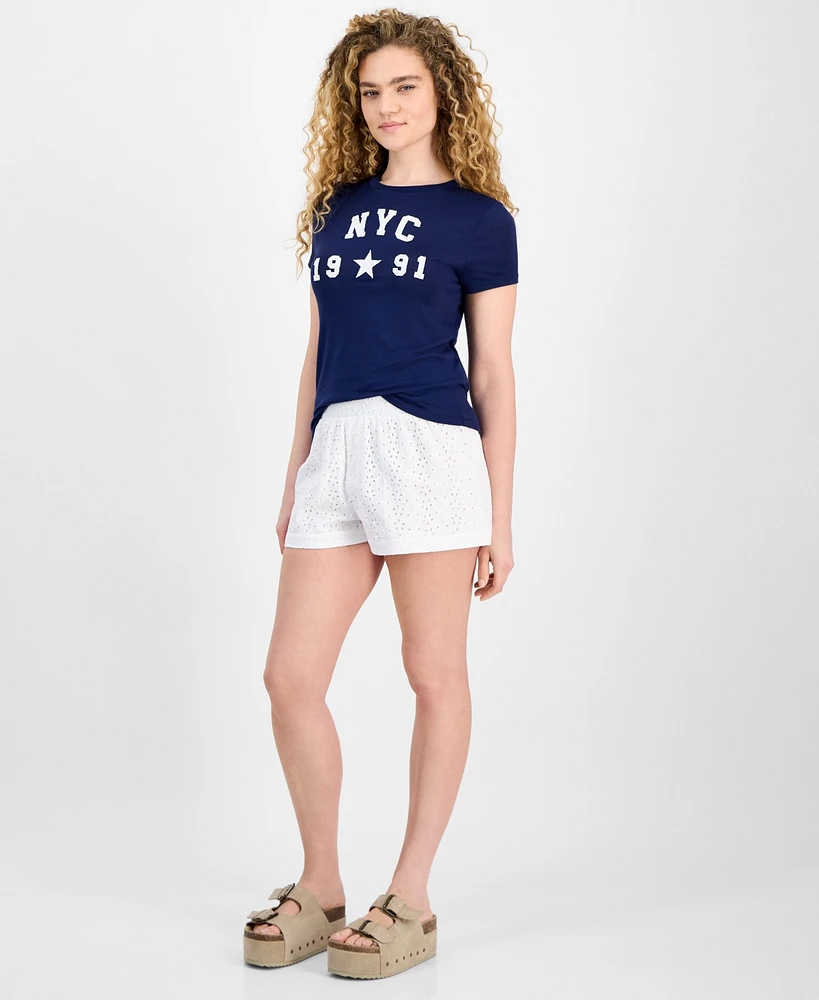 Rebellious One Juniors' Nyc Graphic Crewneck T-Shirt