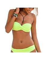 Lascana Women's Twist Bandeau Bikini Swimsuit Top Bra Sizing