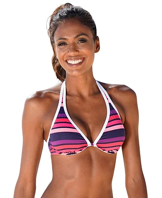 Lascana Women's Striped Underwire Bikini Swimsuit Top Bra Sizing