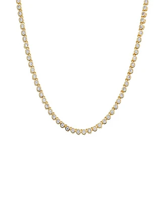 By Adina Eden Cubic Zirconia Bezel Tennis Necklace