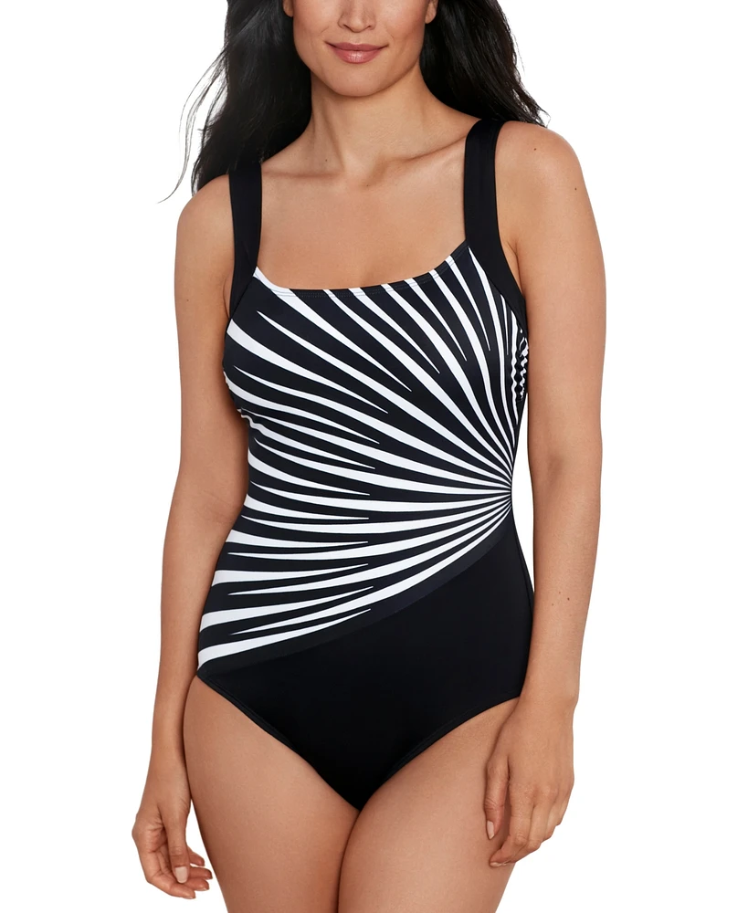 ShapeSolver Sport by Mimi Flamingo Women's Leading Points Illusion One Piece Swimsuit