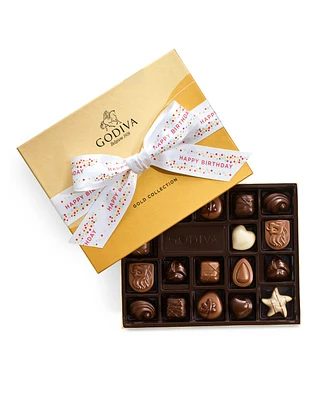 Godiva Assorted Milk Chocolate Gift Box with Happy Birthday Ribbon