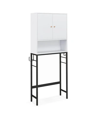 Over-the-Toilet Storage Cabinet with 2 Doors and Adjustable Shelf for Bathroom