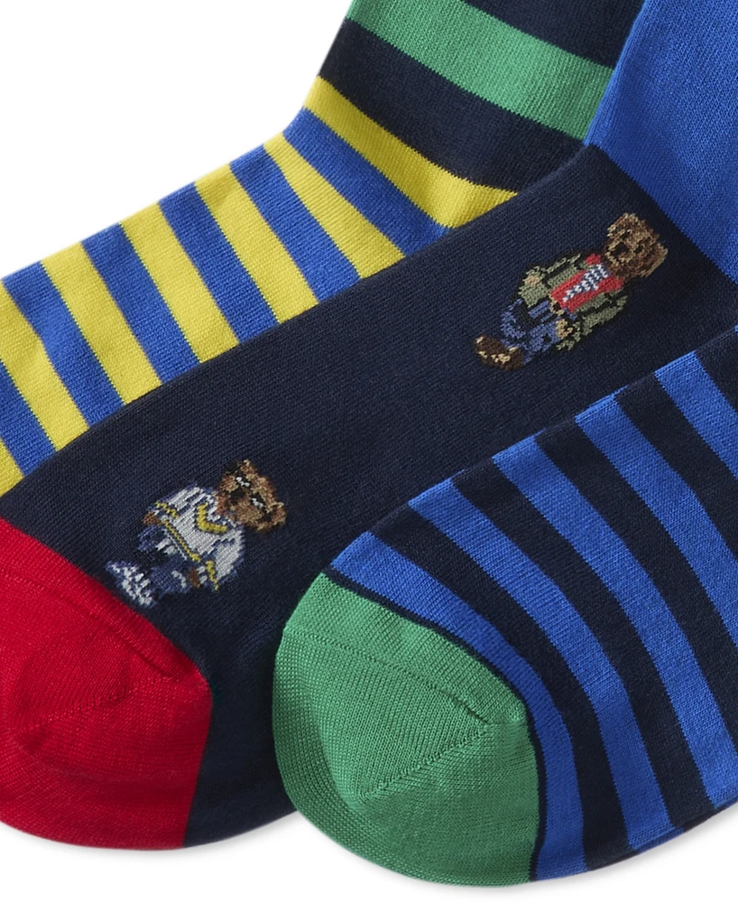 Polo Ralph Lauren Men's Mini Bear & Stripe Socks Gift Box