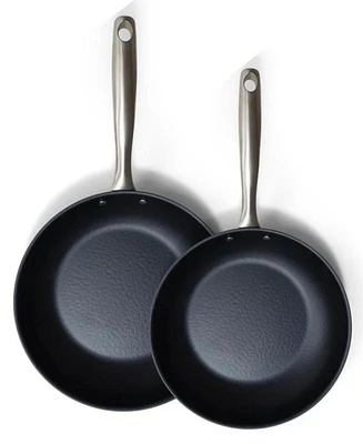 Alva Black Angus 2-Piece Blue Carbon Steel Frying Pan Set - Natural Nonstick Surface