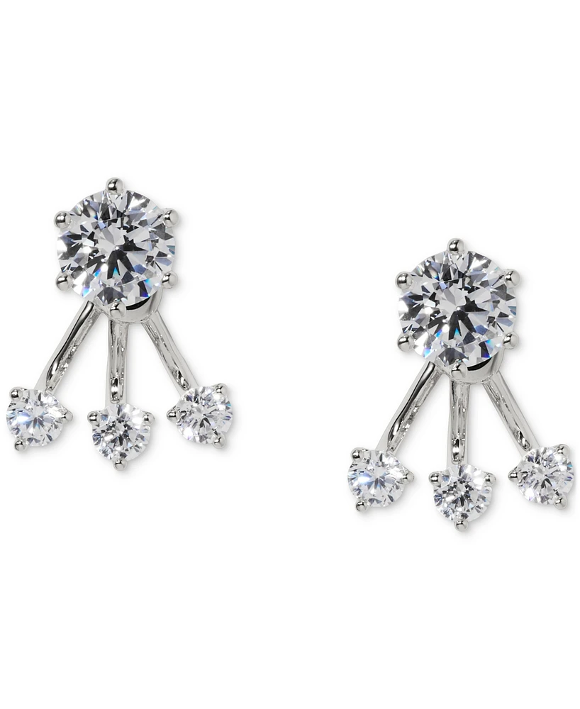 Eliot Danori Silver-Tone Stone Jacket Earrings, Exclusively at Macy's