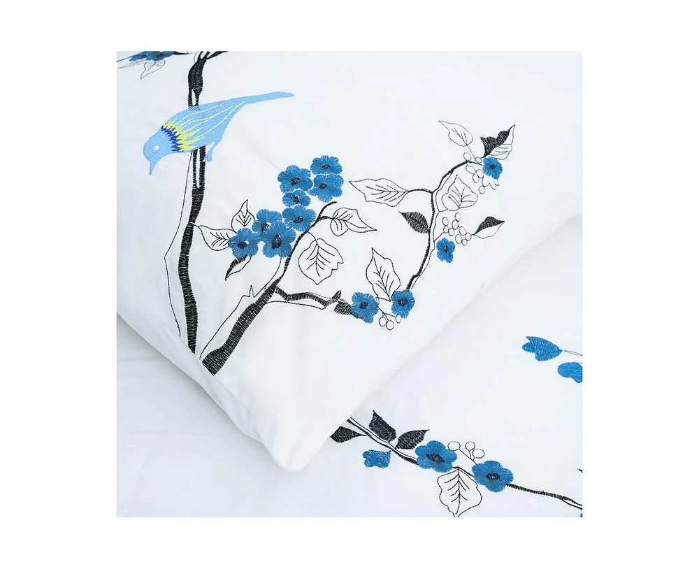 Superior Cherry Garden Cotton Duvet Cover Set, Full/Queen