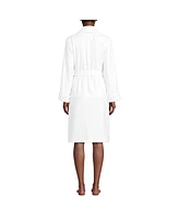 Lands' End Women's Cotton Terry Knee Length Spa Bath Robe