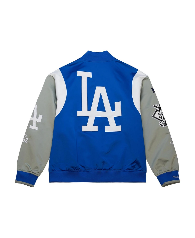 Mitchell & Ness Men's Royal/Gray Los Angeles Dodgers Cooperstown Collection Team Origins Satin Full-Snap Jacket