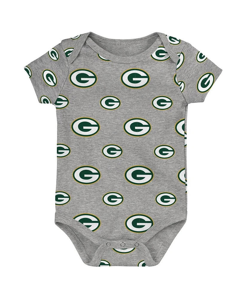Outerstuff Baby Boys and Girls Green Bay Packers Team Starter Bodysuit, Set of 3