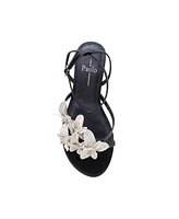 Linea Paolo Lucia | Flower Embellished Strappy Flat Leather Sandals