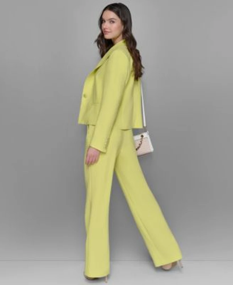 Karl Lagerfeld Paris Womens Sleeveless Top One Button Blazer Straight Leg Pants