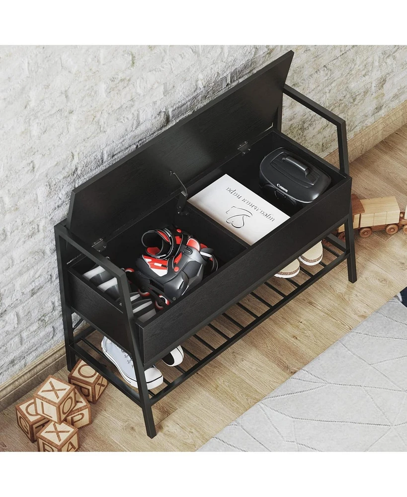 Entryway Shoe Bench with Shoe Rack, Entry Bench Shoe Organizer for Entryway, Bedroom