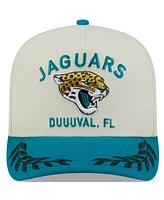 New Era Men's Cream/Teal Jacksonville Jaguars 2025 Nfl Draft A-Frame 9FIFTY Snapback Hat