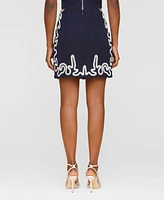 Avec Les Filles Women's Embroidered Mini Skirt