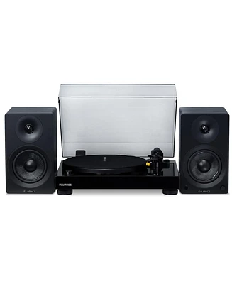 Fluance RT80 Classic High Fidelity Vinyl Turntable with Ai41 Powered 5" Stereo Bookshelf Speakers, Diamond Stylus, Belt Drive, Built-in Preamp, 9