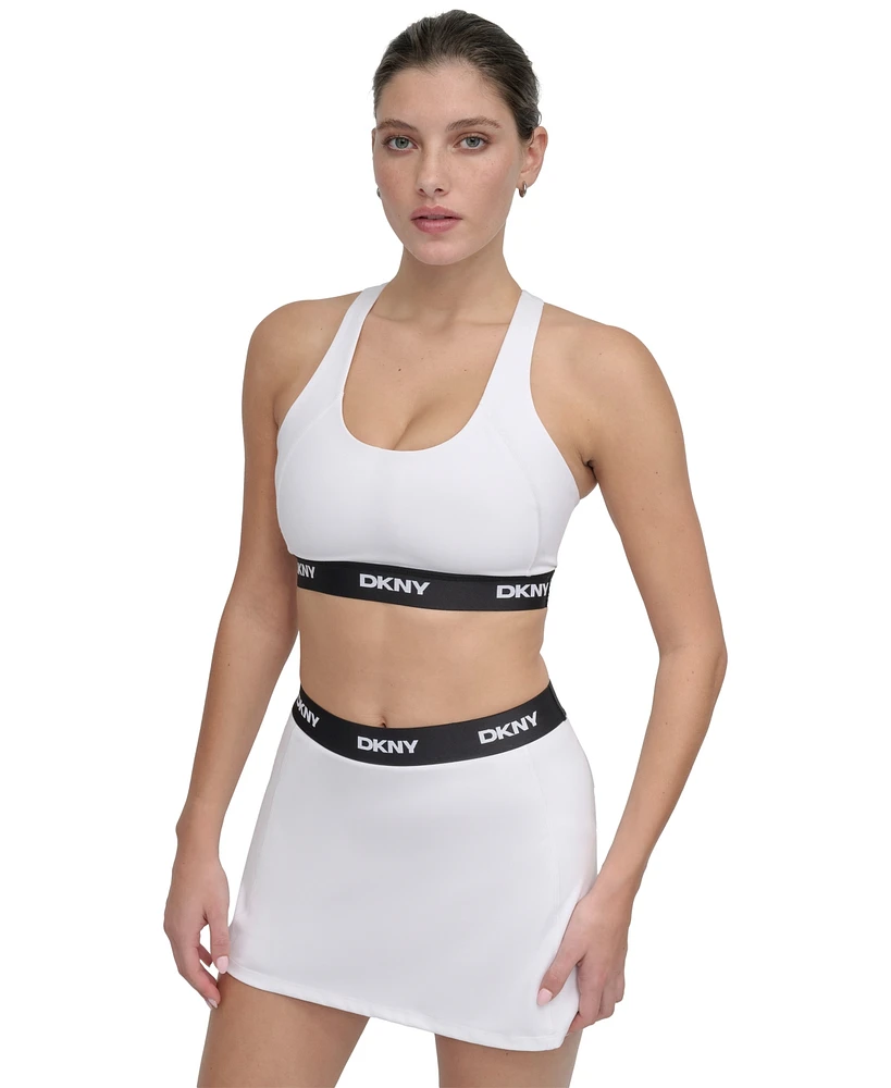 Dkny Sport Women's Logo-Band Scoop-Neck Racerback Sports Bra