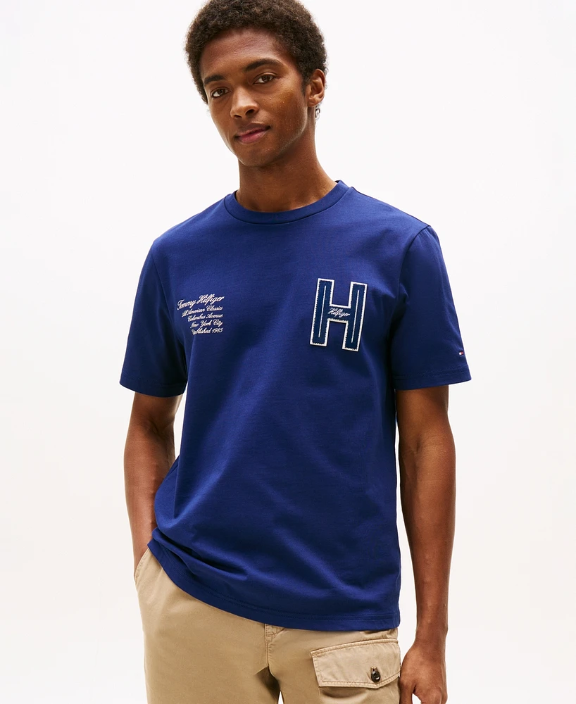 Tommy Hilfiger Men's Varsity Relaxed-Fit Tufted Chenille Applique T-Shirt