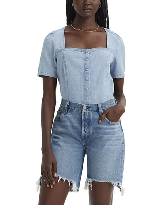 Levi's Women's Pascale Cotton Square-Neck Blouse