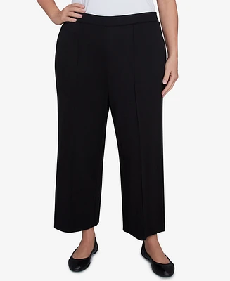 Alfred Dunner Plus Size Natural Instinct Flat Front Relaxed Pull On Ankle Pants