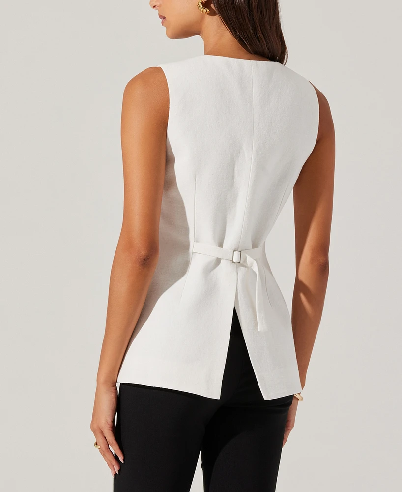 Astr the Label Women's Sonja Textured Asymmetric Vest