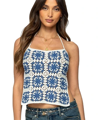 Edikted Women's Naia Backless Crochet Top