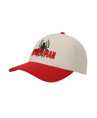 Marvel Men's Ultimate Spider-Man Spider Logo White & Red A-Frame Snapback Hat
