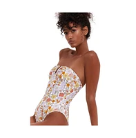 Flirtt Gottex Women's Botanic Party Bandeau One Piece Swimsuit