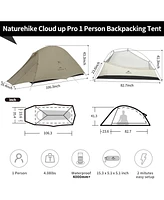 Naturehike 1 Person Tent Lightweight Backpacking Tent with Footprint - Free Standing Ultralight Camping Hiking Backpack Tents