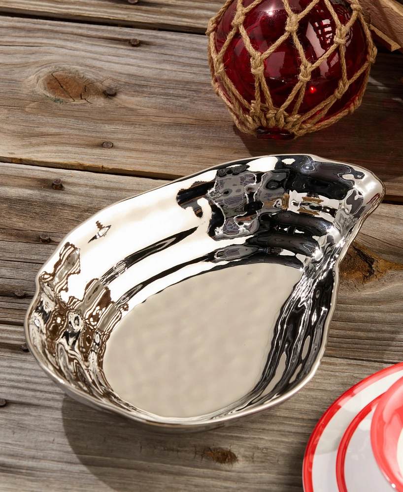 Certified International Silver Plated Oyster Serving Bowl
