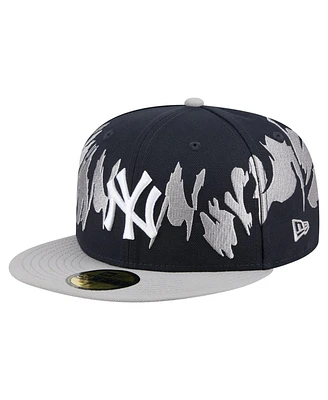 New Era Men's Navy/Gray York Yankees Retro Pattern 59FIFTY Fitted Hat