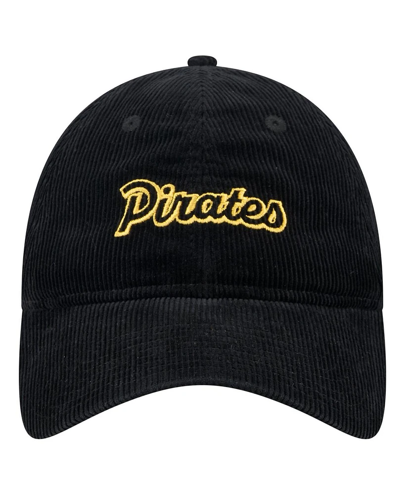 New Era Women's Men's Black Pittsburgh Pirates Corduroy 9TWENTY Adjustable Hat