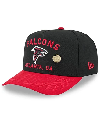 New Era Men's Black/Red Atlanta Falcons 2025 Nfl Draft On Stage A-Frame 59FIFTY Fitted Hat