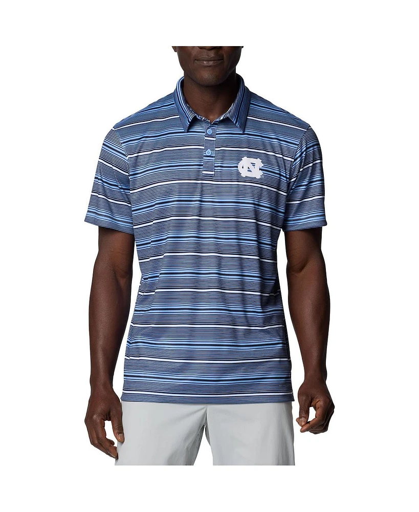 Columbia Men's Carolina Blue North Carolina Tar Heels Pfg Super Terminal Tackle Omni-Shade Stripe Polo Shirt