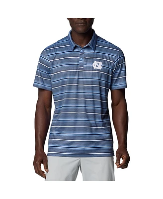 Columbia Men's Carolina Blue North Carolina Tar Heels Pfg Super Terminal Tackle Omni-Shade Stripe Polo Shirt