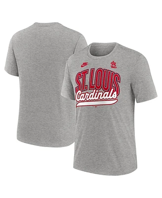 Nike Men's Heather Gray St. Louis Cardinals Cooperstown Collection Retro Tri-Blend T-Shirt