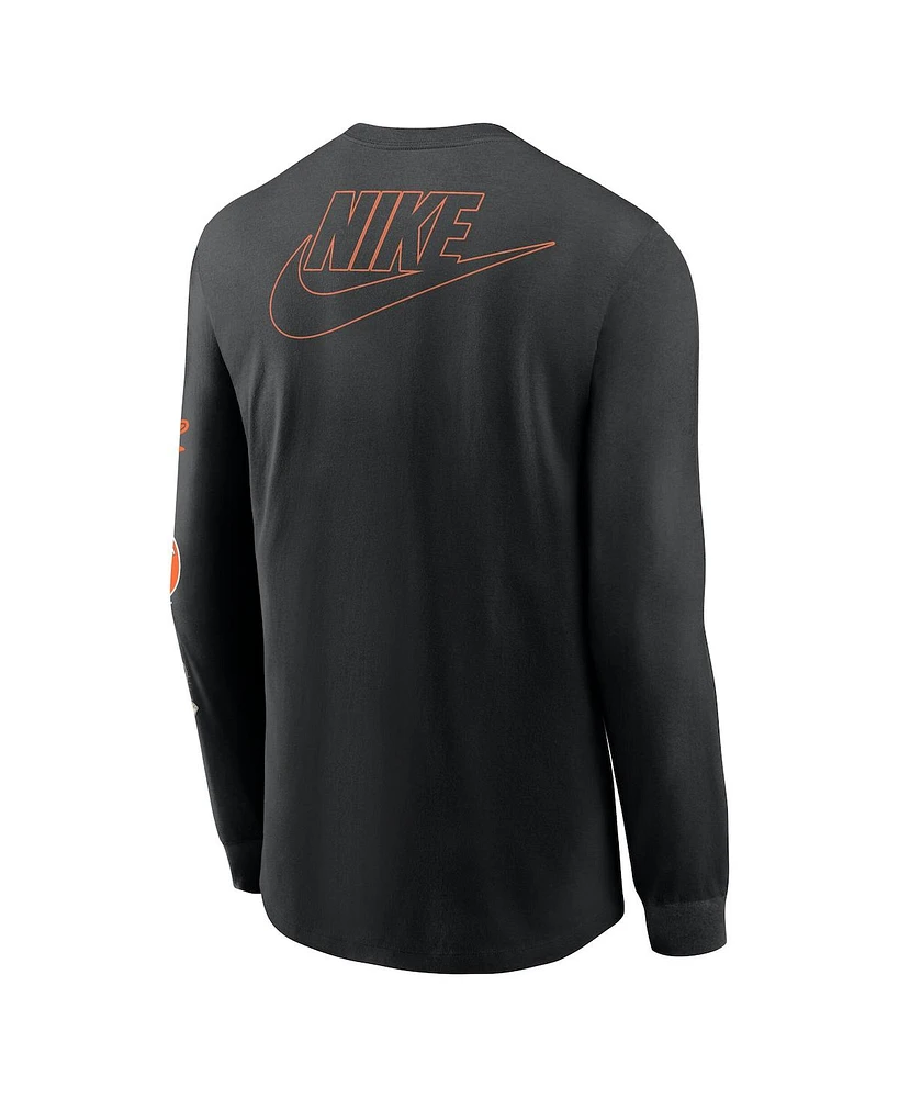 Nike Men's Black Baltimore Orioles Cooperstown Collection Knockout Long Sleeve T-Shirt
