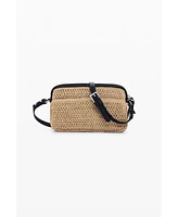 Desigual Women's Medium raffia crossbody purse