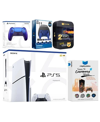 Sony Playstation 5 Slim Disc with Extra Controller, Gamer Starter Kit and MightySkins Decal Voucher + 2 Year Cps Extended Warranty