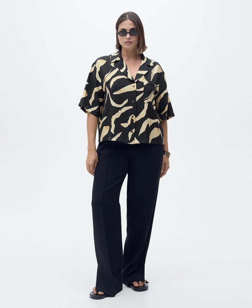 Mango Women's Printed Short-Sleeved Shirt